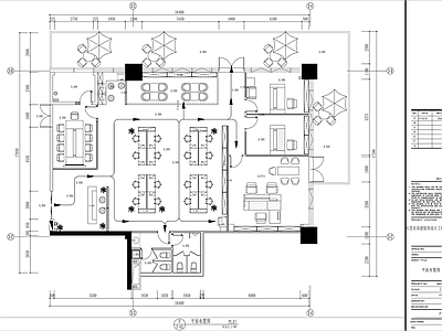 现代整体办公空间 办公室平面图 施工图