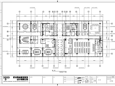 现代整体办公空间 办公空间平面图 施工图