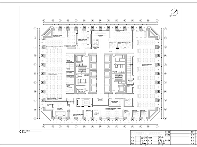 现代整体办公空间 办公区 办公室 施工图