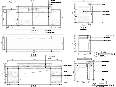 现代极简展台 吧台 施工图