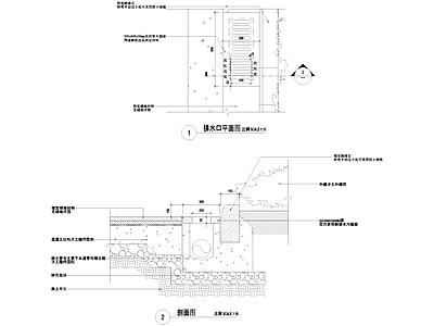 给排水节点详图 排水沟节点 排水口 盖板 施工图