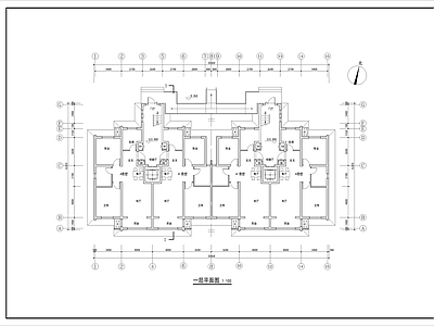 现代住宅楼建筑 两室两厅一卫 施工图