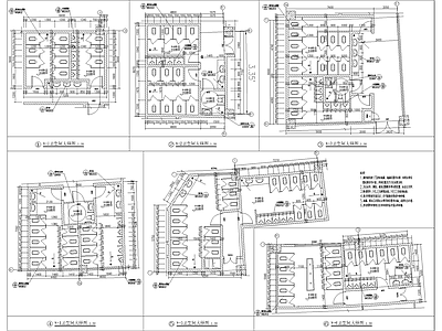 现代公共卫生间 商场 无障碍 6套平面 施工图