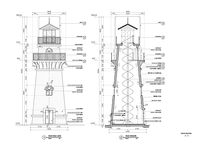景观节点 灯塔 施工图