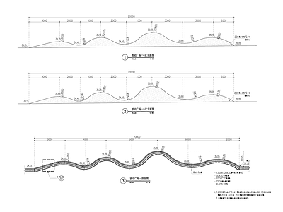 景观节点 波动广场 施工图