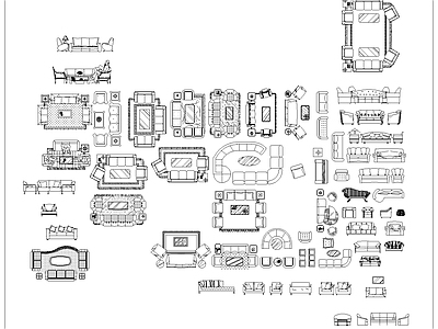 现代综合家具图库 家具图块 施工图