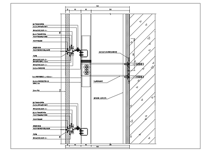 现代建筑工程节点 铝合金挂件 石材干挂 横剖面 竖剖面 干挂节点做法 施工图