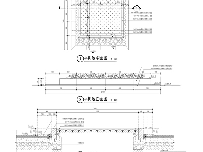 景观节点 平地树池 施工图