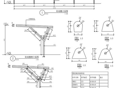 中式廊架 钢结构廊架 异形廊架 文化长廊 风雨连廊 单臂廊架 施工图