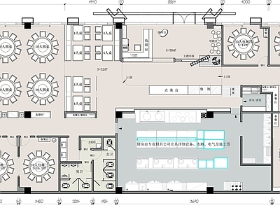 现代中餐厅 600平餐饮图纸 施工图
