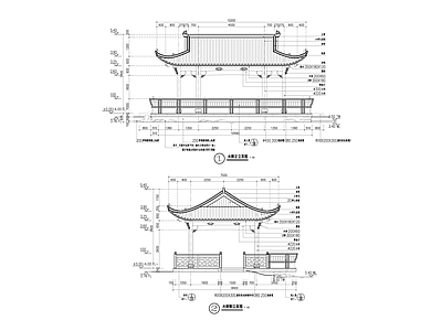 中式亭子 水榭 施工图