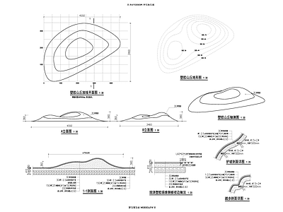 景观节点 塑胶山丘 施工图