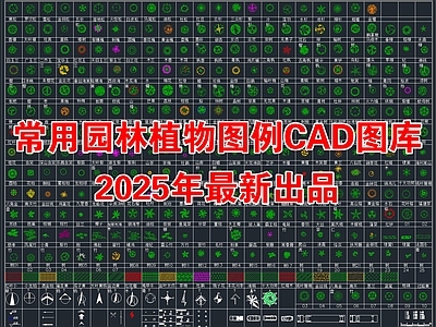 2025年最新常用园林景观植物植被图例CAD图库