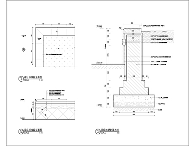 现代中式小区景观 特色钵 石材钵 中式钵 施工图