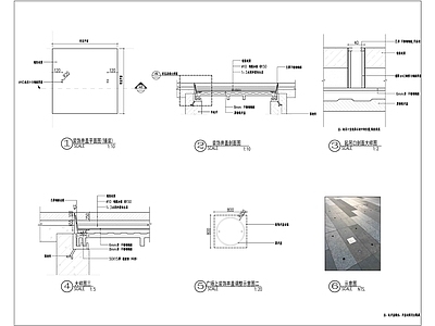 景观节点 铺装之双重井盖 井盖的景观处理 施工图