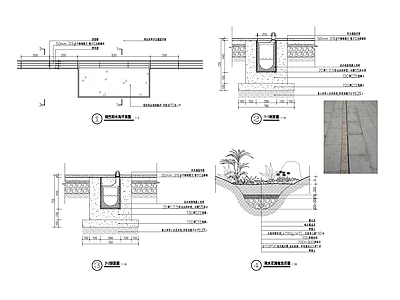 景观节点 排水沟 施工图