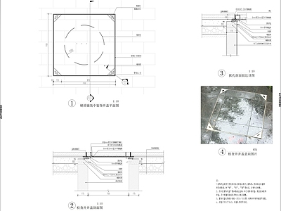 现代铺装图库 装饰井盖详图 施工图