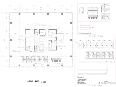 现代其他节点详图 暖通冷却塔大样 施工图