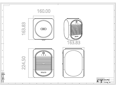 现代电器 取暖器 施工图