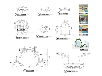景观节点 戏水设施 施工图