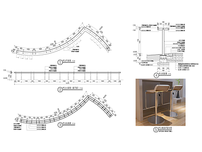 景观节点 吧台 施工图