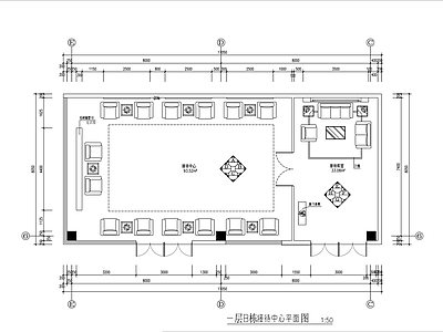 新中式接待室 接待 施工图