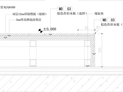 侘寂原木地面节点 地台节点 木地板 家装改造 工装改造 改造 施工图