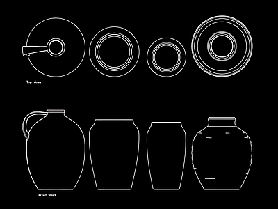 现代摆件 陶瓷罐 施工图