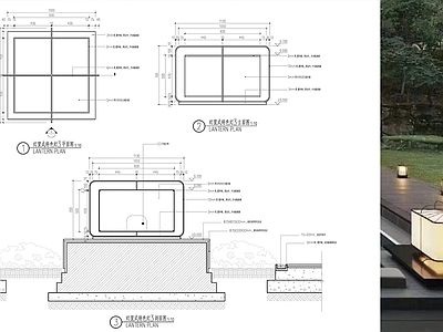 现代灯具图库 庭院灯 景观灯 施工图