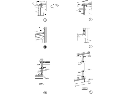 现代其他节点详图 侧墙檐口节点 施工图