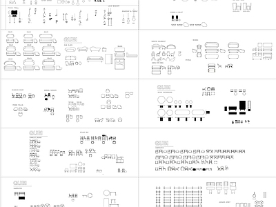 现代综合家具图库 进口家具 施工图