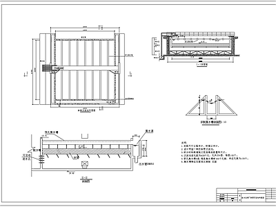 水处理 斜管沉淀池 斜管沉淀池平剖面 施工图