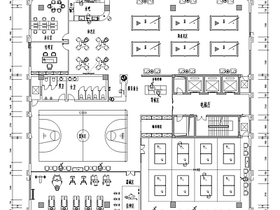 现代体育馆 室内体育馆平面图 室内运动馆布置图 施工图