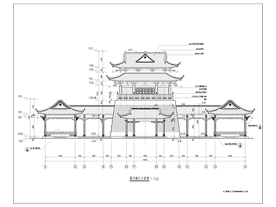 现代廊架 揽月楼 施工图