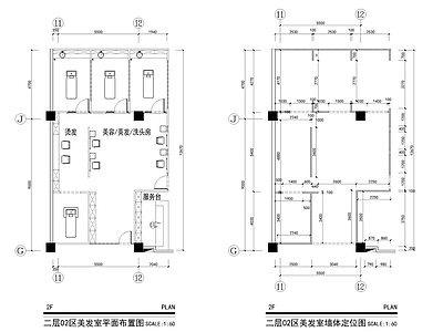 现代理发店 现代简约理发店 施工图