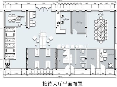 现代其他休闲娱乐空间 接待大大厅平面图 接待中心平面图 休闲接待区平面图 施工图