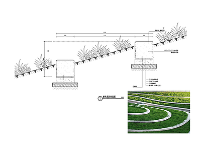 景观节点 草阶 施工图