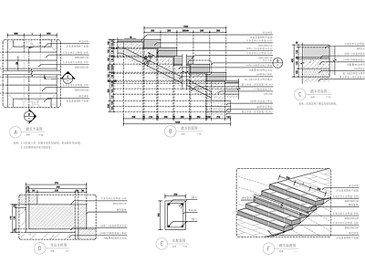 景观节点 踏步 景观台阶 踏步楼梯做法 施工图