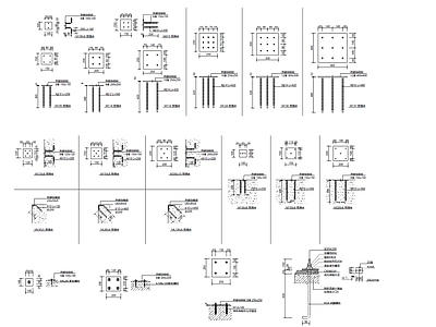 结构节点图 预埋件 钢结构节点 螺栓 螺钉 施工图