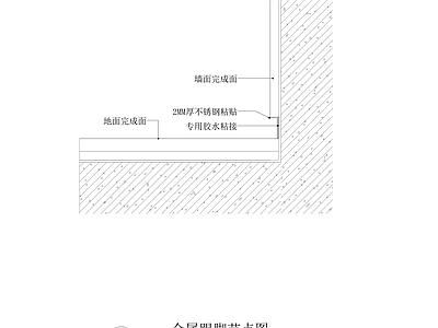 现代地面节点 金属踢脚线节点 踢脚线做法 金属踢脚线 施工图