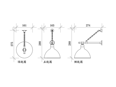 现代灯具图库 谷仓灯 工业风吊灯 农场灯 仓库灯 复古铁艺灯 施工图