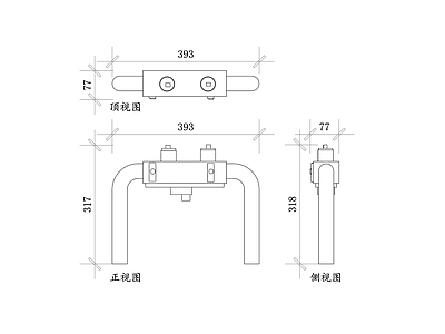 现代五金管件 减压区阀 减压阀门 压力调节阀 减压控制阀 降压阀 施工图