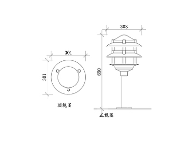 现代灯具图库 景观低光路灯 低亮度路灯 景观照明灯 小功率路灯 景观LED路灯 施工图