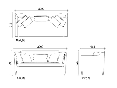 现代沙发 围边沙发 护边沙发 裙带沙发 边缘沙发 包边沙发 施工图