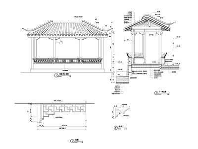 中式亭子 景观亭 施工图