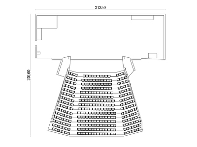 现代电影院 扇形礼堂 弧形礼堂 扇型礼堂 弓形礼堂 半圆礼堂 平面图 施工图
