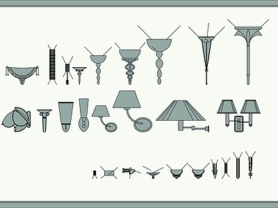 现代灯具图库 壁灯精品图块 施工图