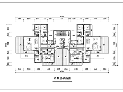 现代住宅楼建筑 第四代住宅户型 未来社区户型方案 四代宅268户型 空中庭院户型方案 景观豪宅户型方案 施工图