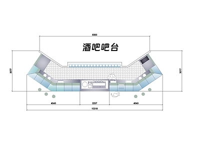 现代酒吧 酒馆 吧台 施工图