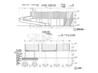 景观节点 树屋滑梯 施工图